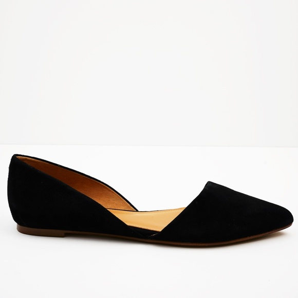 New JCREW Zoe Suede d'Orsay Flats in Black - Picture 2 of 6